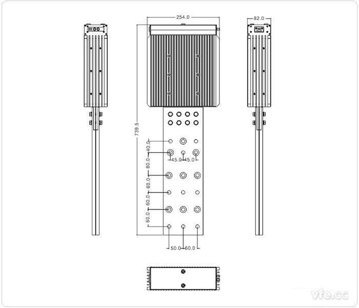 1000A、1500A、2000A刀片式SP變頻功率傳感器外形尺寸(單位：mm)