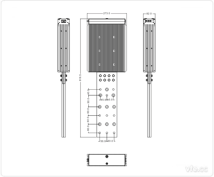 2500A、3000A、3500A刀片式SP變頻功率傳感器外形尺寸(單位：mm)