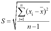 樣本標(biāo)準(zhǔn)偏差，樣本標(biāo)準(zhǔn)差